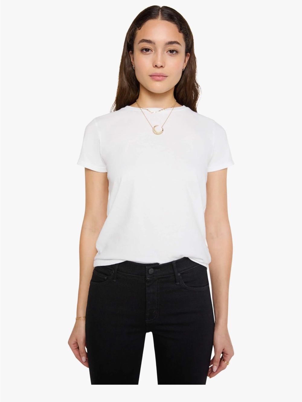 MOTHER The Lil Goodie Goodie Bright White Crewneck Tee Shirt Size S